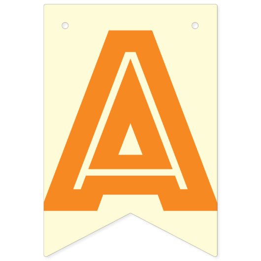 オレンジ文字およびクリームは☆の幸せな☆の誕生日の☆を着色します バンティングフラッグ (第3の旗)