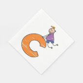 オレンジ文字C スタンダードランチョンナプキン (角)