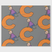 オレンジ文字C ラッピングペーパー (フラット)