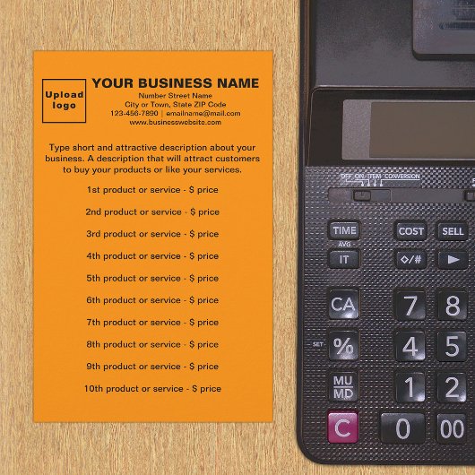 オレンジ文房具の事業用商品又はサービス 便箋