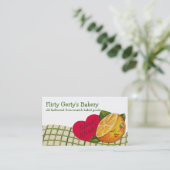 オレンジ料理のベーキングカードをまばたきさせるかわいいヴィンテージ 名刺 (スタンド正面)