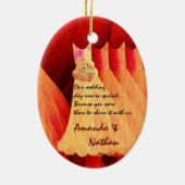 オレンジ新婦付添人は結婚式感謝していしています セラミックオーナメント (裏面)