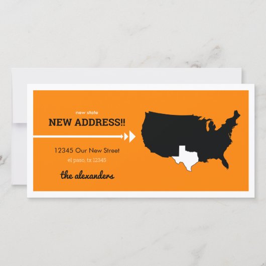オレンジ新州新しい住所!テキサス州移動 (正面)