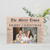 オレンジ新聞 メリークリスマス 楽しい写真カード 招待状 (スタンド正面)