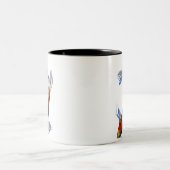 オレンジ日本のコイ水彩鯉アート ツートーンマグカップ (中央)