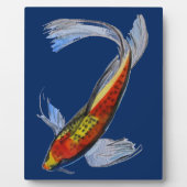 オレンジ日本のコイ水彩鯉アート フォトプラーク (正面)
