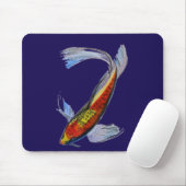 オレンジ日本のコイ水彩鯉アート マウスパッド (マウス)