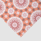 オレンジ日本の色の白い切り離し花のデザイン 薄葉紙 (詳細)