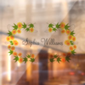 オレンジ日本の色の花は白 ウィンドウサイン (シート2)