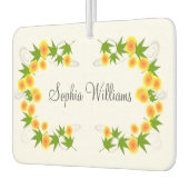 オレンジ日本の色の花は白 カーエアーフレッシュナー (左)