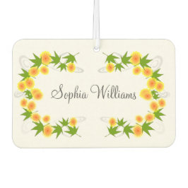 オレンジ日本の色の花は白 カーエアーフレッシュナー