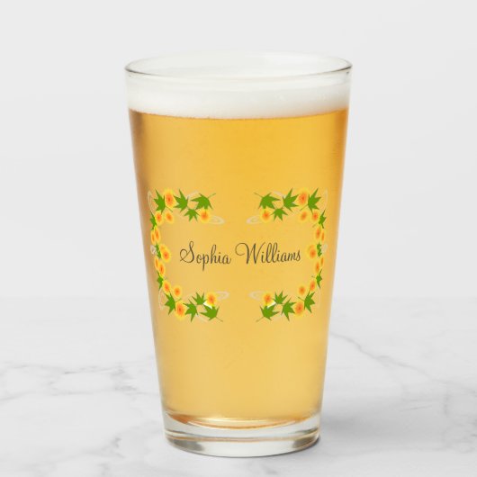 オレンジ日本の色の花 タンブラーグラス (ドリンク正面)