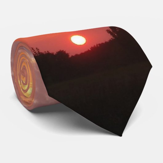 オレンジ日没のタイ ネクタイ (ロール)
