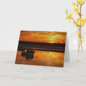 オレンジ日没カード カード (黄色い花)