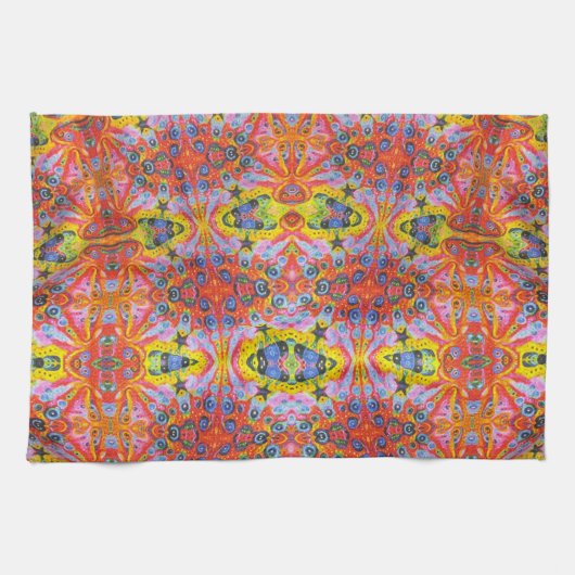 オレンジ星の島2 キッチンタオル (横)