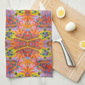 オレンジ星の島3 キッチンタオル (四つ折り)