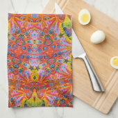 オレンジ星の島4 キッチンタオル (四つ折り)
