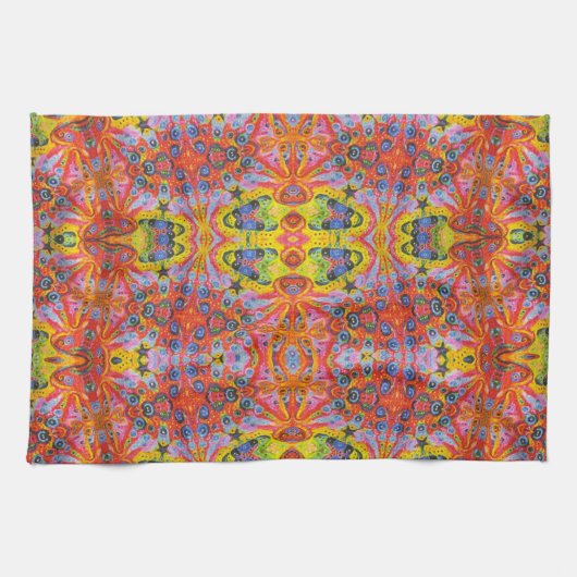 オレンジ星の島4 キッチンタオル (横)