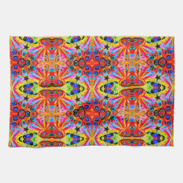 オレンジ星の島 キッチンタオル