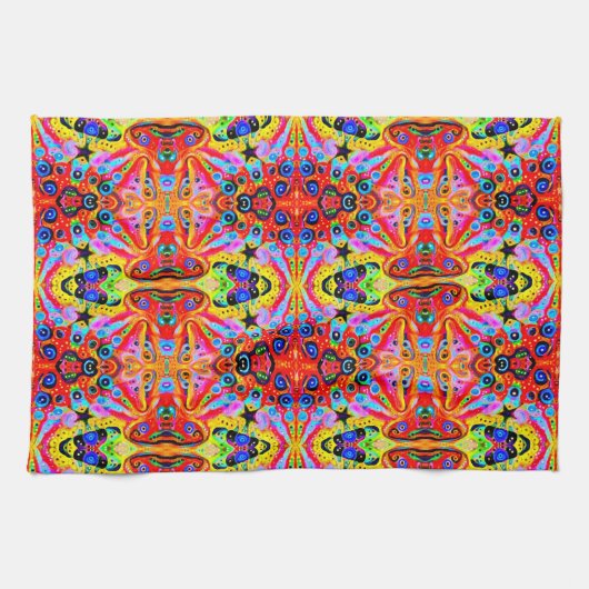 オレンジ星の島 キッチンタオル (横)