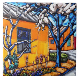 "オレンジ春の庭"の装飾的なタイル タイル