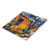 "オレンジ春の庭"の装飾的なタイル タイル (側面)