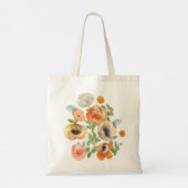 オレンジ春の花ブーケ トートバッグ (裏面)