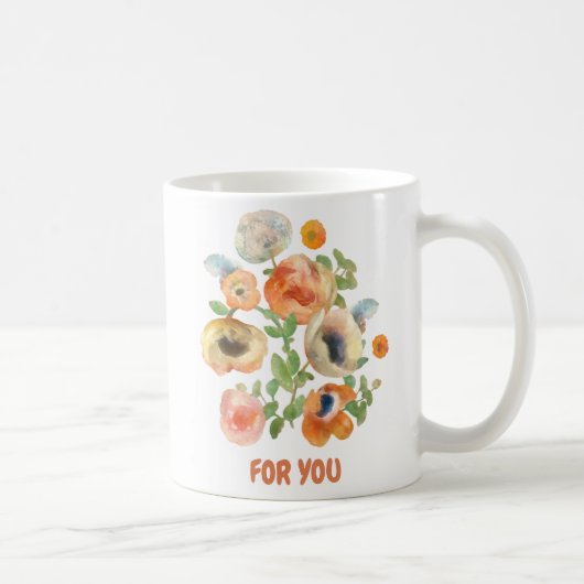 オレンジ春の花ブーケfor You コーヒーマグカップ (右)