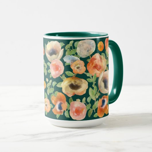 オレンジ春の花マグ マグカップ (正面右)