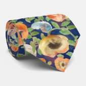 オレンジ春の花 ネクタイ (ロール)