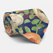 オレンジ春の花 ネクタイ (ロール)