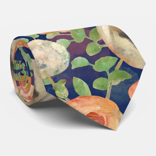 オレンジ春の花 ネクタイ (ロール)