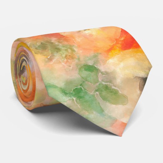 オレンジ春の花 ネクタイ (ロール)