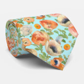 オレンジ春の花 ネクタイ (ロール)