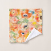 オレンジ春の花 バスタオルセット (ウォッシュタオル)