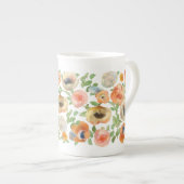 オレンジ春の花 ボーンチャイナマグカップ (正面右)