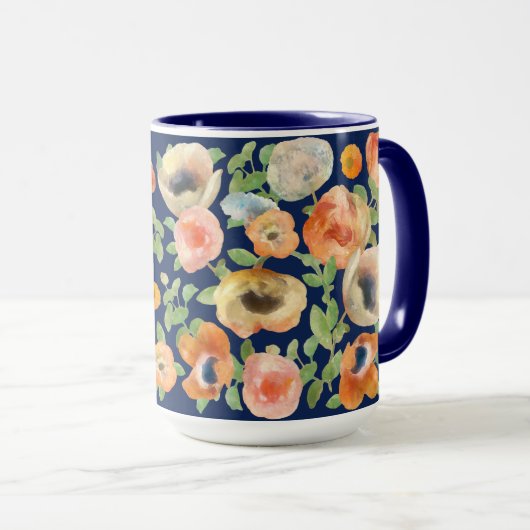 オレンジ春の花 マグカップ (正面右)