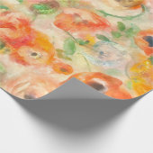 オレンジ春の花 ラッピングペーパー (角)