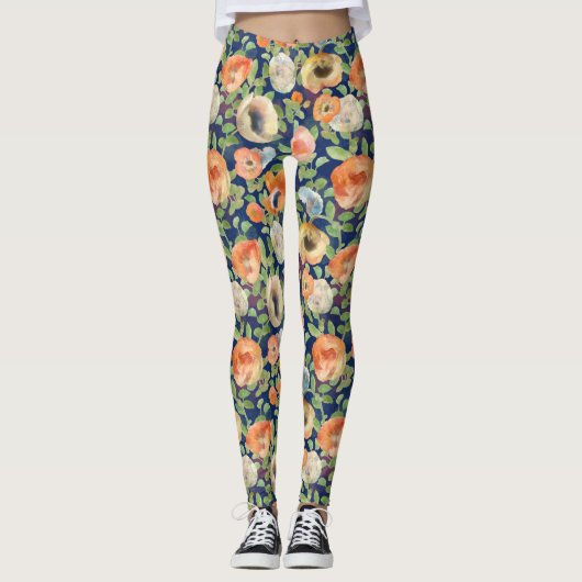 オレンジ春の花 レギンス (正面)