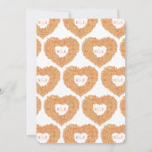 オレンジ春チューリップ花ハート結婚アート 招待状 (裏面)