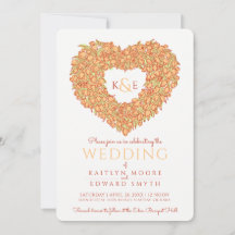 オレンジ春チューリップ花ハート結婚アート