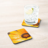 オレンジ春フラッシュアフリカデイジークローズアップ写真 コースター (右側)