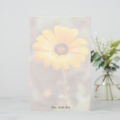 オレンジ春フラッシュアフリカデイジー写真テンプレート 便箋