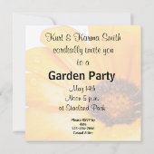 オレンジ春フラッシュアフリカデイジー写真 招待状 (裏面)