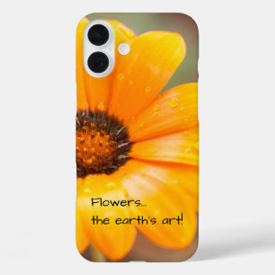 オレンジ春フラッシュアフリカデイジー写真 iPhone 16 PLUSケース