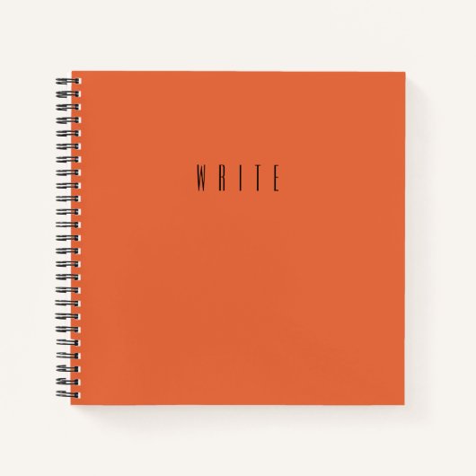 オレンジ書タイポグラフィ文字 ノートブック (正面)