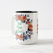 オレンジ最高のバラママママママママママザーズ ツートーンマグカップ (正面左)