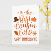 オレンジ最高の色の中で従兄弟が感謝祭を繰り返す カード (黄色い花)