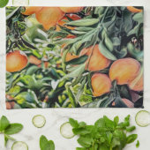 オレンジ木 キッチンタオル (折り畳み)