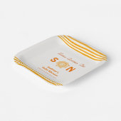 オレンジ来色かわいい息子の赤ちゃんシャワー ペーパープレート (傾斜あり)